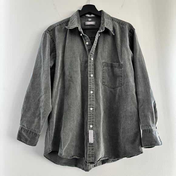 Geoffrey Beene Other - Geoffrey Beene 100% Cotton Men's Gray Button Down Shirt Size 16 1/2